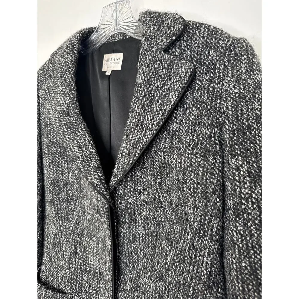 2004 Armani Collezioni Bouclé Sequin Blazer Italy Size medium